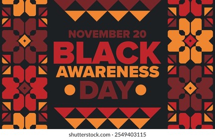 Black Awareness Day. Holiday in Brazil. Afro Brazilians. Celebrate awareness by the black community in November. African and brazilian culture. Black history art. Vector illustration