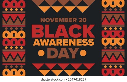 Black Awareness Day. Holiday in Brazil. Afro Brazilians. Celebrate awareness by the black community in November. African and brazilian culture. Black history art. Vector illustration