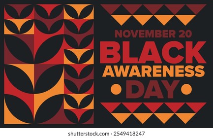 Black Awareness Day. Holiday in Brazil. Afro Brazilians. Celebrate awareness by the black community in November. African and brazilian culture. Black history art. Vector illustration