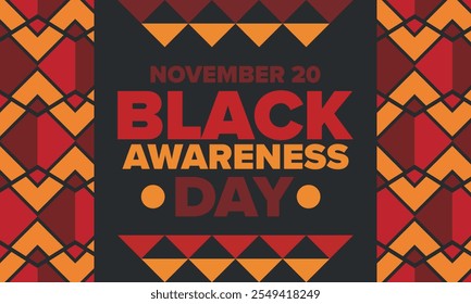 Black Awareness Day. Holiday in Brazil. Afro Brazilians. Celebrate awareness by the black community in November. African and brazilian culture. Black history art. Vector illustration