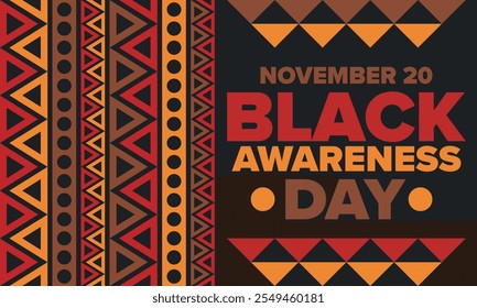 Black Awareness Day. Holiday in Brazil. Afro Brazilians. Celebrate awareness by the black community in November. African and brazilian culture. Black history art. Vector illustration