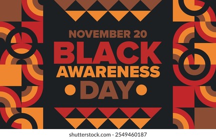 Black Awareness Day. Holiday in Brazil. Afro Brazilians. Celebrate awareness by the black community in November. African and brazilian culture. Black history art. Vector illustration