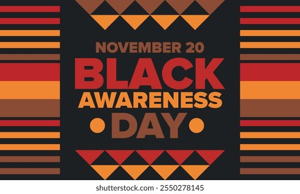 Black Awareness Day. Holiday in Brazil. Afro Brazilians. Celebrate awareness by the black community in November. African and brazilian culture. Black history art. Vector illustration