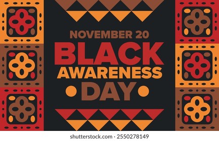 Black Awareness Day. Holiday in Brazil. Afro Brazilians. Celebrate awareness by the black community in November. African and brazilian culture. Black history art. Vector illustration