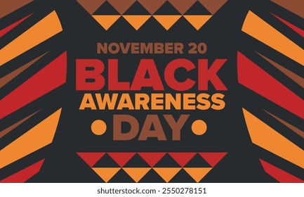 Black Awareness Day. Holiday in Brazil. Afro Brazilians. Celebrate awareness by the black community in November. African and brazilian culture. Black history art. Vector illustration