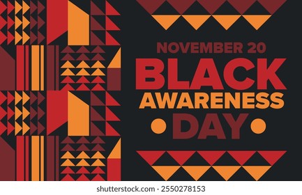 Black Awareness Day. Holiday in Brazil. Afro Brazilians. Celebrate awareness by the black community in November. African and brazilian culture. Black history art. Vector illustration