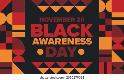 Black Awareness Day. Holiday in Brazil. Afro Brazilians. Celebrate awareness by the black community in November. African and brazilian culture. Black history art. Vector illustration