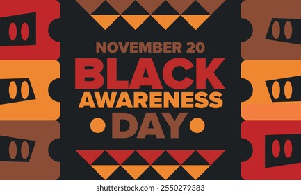 Black Awareness Day. Holiday in Brazil. Afro Brazilians. Celebrate awareness by the black community in November. African and brazilian culture. Black history art. Vector illustration
