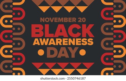 Black Awareness Day. Holiday in Brazil. Afro Brazilians. Celebrate awareness by the black community in November. African and brazilian culture. Black history art. Vector illustration