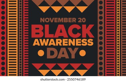 Black Awareness Day. Holiday in Brazil. Afro Brazilians. Celebrate awareness by the black community in November. African and brazilian culture. Black history art. Vector illustration