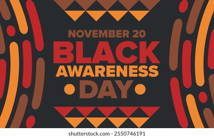 Black Awareness Day. Holiday in Brazil. Afro Brazilians. Celebrate awareness by the black community in November. African and brazilian culture. Black history art. Vector illustration