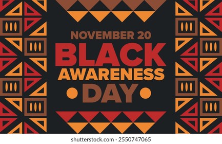 Black Awareness Day. Holiday in Brazil. Afro Brazilians. Celebrate awareness by the black community in November. African and brazilian culture. Black history art. Vector illustration