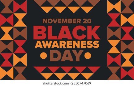 Black Awareness Day. Holiday in Brazil. Afro Brazilians. Celebrate awareness by the black community in November. African and brazilian culture. Black history art. Vector illustration