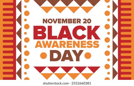 Black Awareness Day. Holiday in Brazil. Afro Brazilians. Celebrate awareness by the black community in November. African and brazilian culture. Black history art. Vector illustration