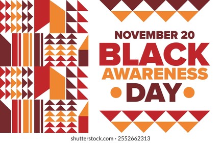 Black Awareness Day. Holiday in Brazil. Afro Brazilians. Celebrate awareness by the black community in November. African and brazilian culture. Black history art. Vector illustration