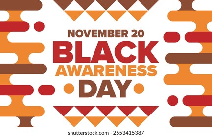 Black Awareness Day. Holiday in Brazil. Afro Brazilians. Celebrate awareness by the black community in November. African and brazilian culture. Black history art. Vector illustration