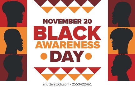 Black Awareness Day. Holiday in Brazil. Afro Brazilians. Celebrate awareness by the black community in November. African and brazilian culture. Black history art. Vector illustration