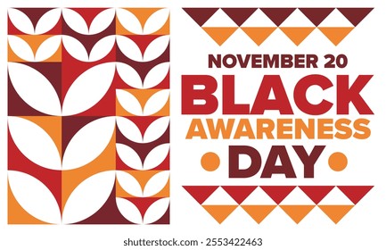 Black Awareness Day. Holiday in Brazil. Afro Brazilians. Celebrate awareness by the black community in November. African and brazilian culture. Black history art. Vector illustration