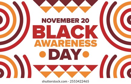 Black Awareness Day. Holiday in Brazil. Afro Brazilians. Celebrate awareness by the black community in November. African and brazilian culture. Black history art. Vector illustration