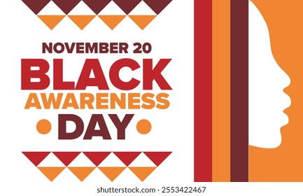 Black Awareness Day. Holiday in Brazil. Afro Brazilians. Celebrate awareness by the black community in November. African and brazilian culture. Black history art. Vector illustration