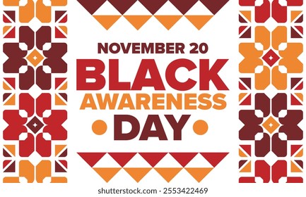 Black Awareness Day. Holiday in Brazil. Afro Brazilians. Celebrate awareness by the black community in November. African and brazilian culture. Black history art. Vector illustration