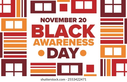 Black Awareness Day. Holiday in Brazil. Afro Brazilians. Celebrate awareness by the black community in November. African and brazilian culture. Black history art. Vector illustration