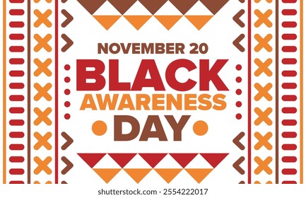 Black Awareness Day. Holiday in Brazil. Afro Brazilians. Celebrate awareness by the black community in November. African and brazilian culture. Black history art. Vector illustration