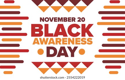 Black Awareness Day. Holiday in Brazil. Afro Brazilians. Celebrate awareness by the black community in November. African and brazilian culture. Black history art. Vector illustration