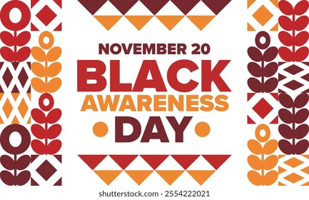 Black Awareness Day. Holiday in Brazil. Afro Brazilians. Celebrate awareness by the black community in November. African and brazilian culture. Black history art. Vector illustration