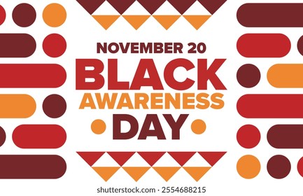 Black Awareness Day. Holiday in Brazil. Afro Brazilians. Celebrate awareness by the black community in November. African and brazilian culture. Black history art. Vector illustration