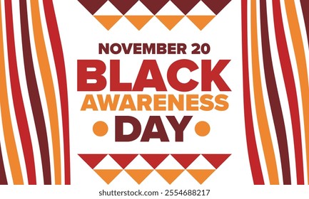 Black Awareness Day. Holiday in Brazil. Afro Brazilians. Celebrate awareness by the black community in November. African and brazilian culture. Black history art. Vector illustration