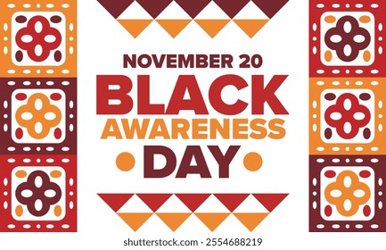 Black Awareness Day. Holiday in Brazil. Afro Brazilians. Celebrate awareness by the black community in November. African and brazilian culture. Black history art. Vector illustration