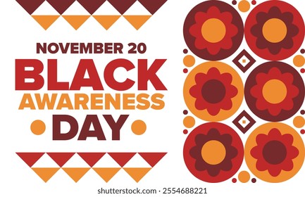 Black Awareness Day. Holiday in Brazil. Afro Brazilians. Celebrate awareness by the black community in November. African and brazilian culture. Black history art. Vector illustration