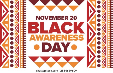 Black Awareness Day. Holiday in Brazil. Afro Brazilians. Celebrate awareness by the black community in November. African and brazilian culture. Black history art. Vector illustration