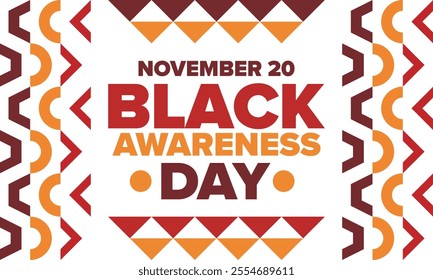 Black Awareness Day. Holiday in Brazil. Afro Brazilians. Celebrate awareness by the black community in November. African and brazilian culture. Black history art. Vector illustration