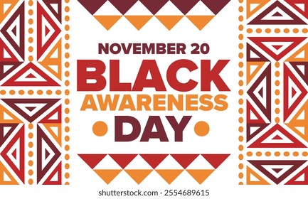 Black Awareness Day. Holiday in Brazil. Afro Brazilians. Celebrate awareness by the black community in November. African and brazilian culture. Black history art. Vector illustration