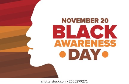 Black Awareness Day. Holiday in Brazil. Afro Brazilians. Celebrate awareness by the black community in November. African and brazilian culture. Black history art. Vector illustration