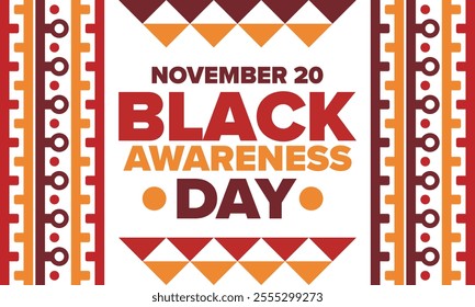 Black Awareness Day. Holiday in Brazil. Afro Brazilians. Celebrate awareness by the black community in November. African and brazilian culture. Black history art. Vector illustration