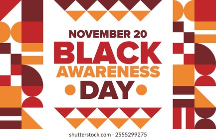 Black Awareness Day. Holiday in Brazil. Afro Brazilians. Celebrate awareness by the black community in November. African and brazilian culture. Black history art. Vector illustration