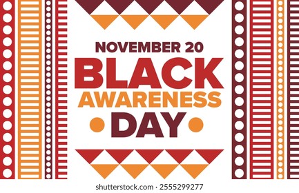 Black Awareness Day. Holiday in Brazil. Afro Brazilians. Celebrate awareness by the black community in November. African and brazilian culture. Black history art. Vector illustration