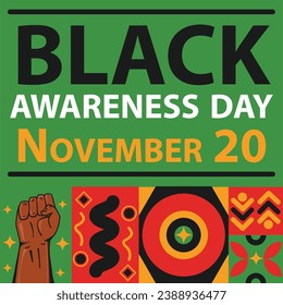 black awareness day vector banner design. Happy black awareness day modern minimal graphic poster illustration.