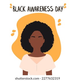 Black Awareness design with black woman 