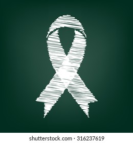 Black awareness ribbon with chalk effect 