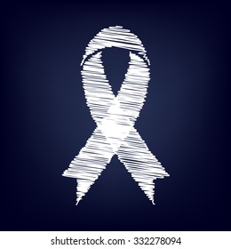 Black awareness ribbon with chalk effect  