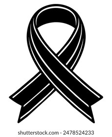 Black awareness ribbon isolated icon. Vector illustration