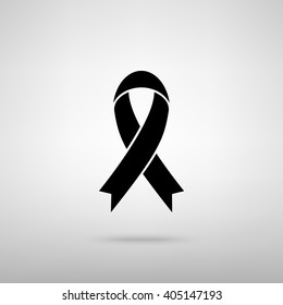 Black awareness ribbon sign