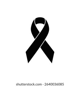 Black awareness ribbon symbol hope support.