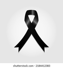 Black awareness ribbon as symbol  mourning  also used for sleeping disorders and Gang Prevention and Melanoma and Skin Cancer and Anti-Terrorism EPS 10