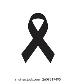 Black Awareness Ribbon  Symbol vector illustration


