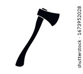 Black ax icon isolated on white background, Vector illustration